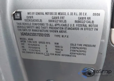 2007 Chevrolet Hhr Lt from USA, damaged, VIN 3GNDA23D57S551205